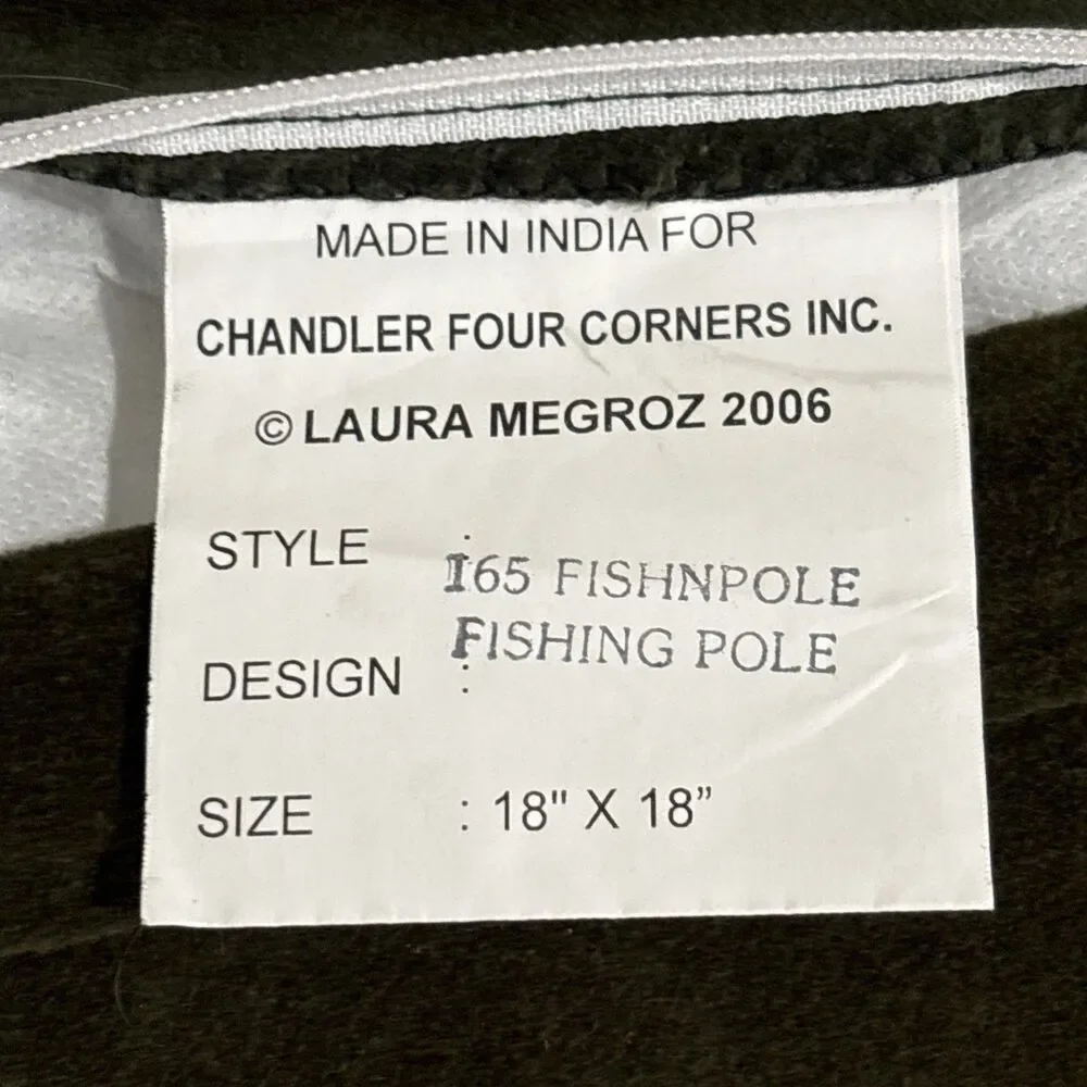 Chandler 4 Corners Hooked Wool Pillow Fishing Pole 2006 Laura Megroz 18